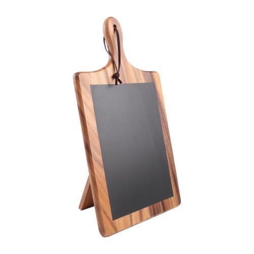 T&G Tuscany Acacia Paddle Chalk Board with Stand - 385x220x25mm