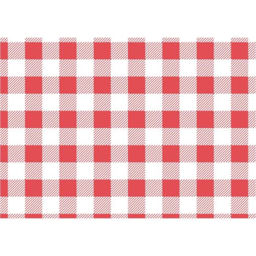 Red Gingham Greaseproof Paper - 190x310mm (Pack 200)