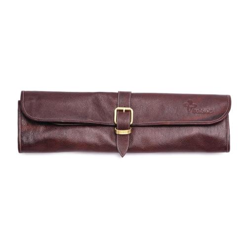 Boldric Brown One Buckle Leather Knife Roll 8 Pocket