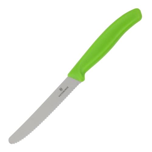 Victorinox Swiss Classic Green Handle Tomato/Table Knife Wavy Edge - 11cm