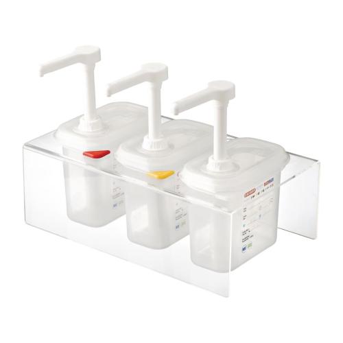 Araven Set of 3 Sauce Dispensers Transparen - GN 1/9 1.5Ltr