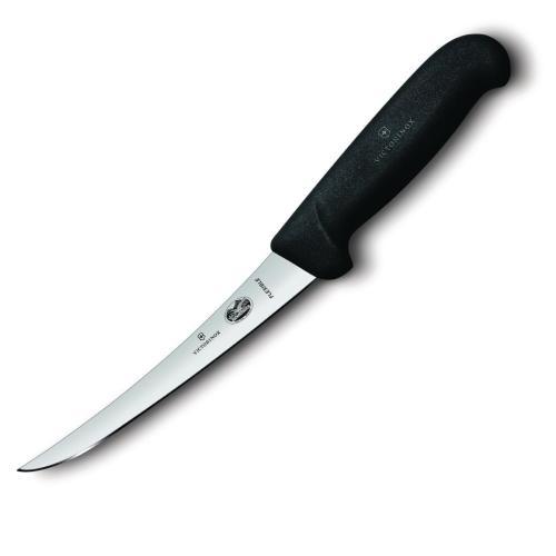 Victorinox Fibrox Black Handle Boning Knife Curved Narrow Flexible Blade - 12cm