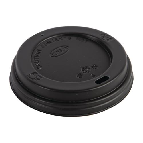 Fiesta Recyclable Lid For Hot Cups- Black 12oz/16oz (Pack 50)