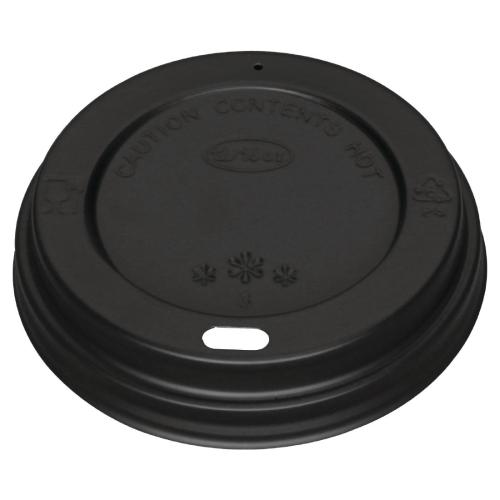 Fiesta Recyclable Lid for Hot Cups- Black 12oz /16oz (Pack 1000)