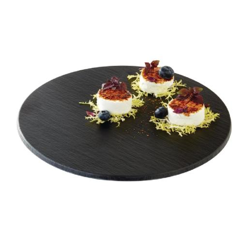 APS Round Melamine Slate Tray - 300mm (B2B)