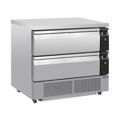 Polar U-Series Double Drawer Counter Fridge Freezer - 4 x GN