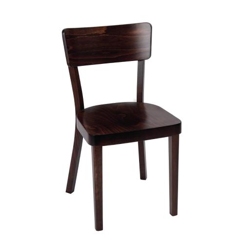 Fameg Plain Side Chair Walnut Effect (Pack 2)