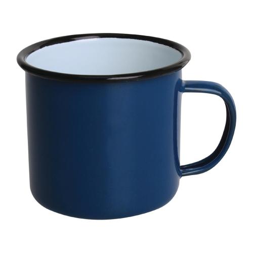 Olympia Enamel Blue/Black Mug - 350ml 11.8fl oz (Box 6)