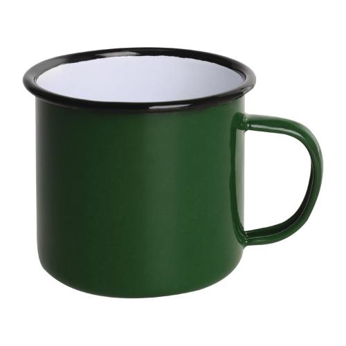 Olympia Enamel Green/Black Mug - 350ml 11.8fl oz (Box 6)