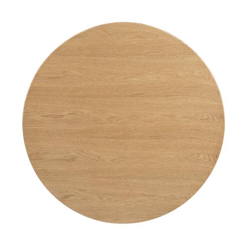 Bolero Pre-Drilled Round Table Top Natural Ash Veneer - 600mm