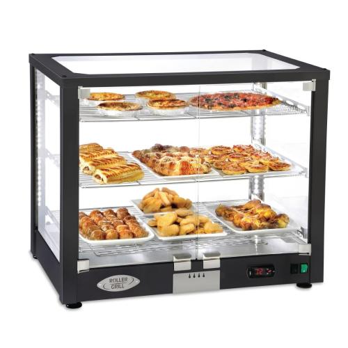 Heated Display Cabinet - Counter Top 3 Shelf (1/1GN) Black (Direct)