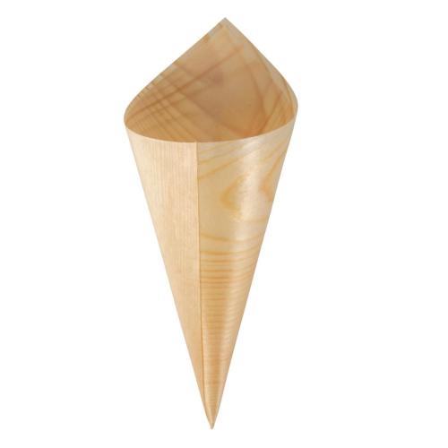 Fiesta Compostable Poplar Wooden Cone - 170mm (Pack 100)