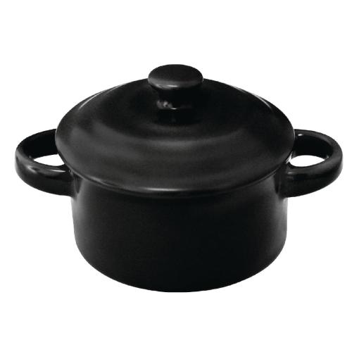 Olympia Tapas Mini Round Pot Matt Black - 142ml 4.8fl oz (Box 4)