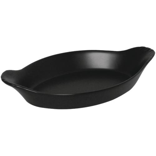 Olympia Tapas Oval Eared Dish Matt Black - 37x204x118mm 1 1/2x 8x 4 2/3" (Box 6)