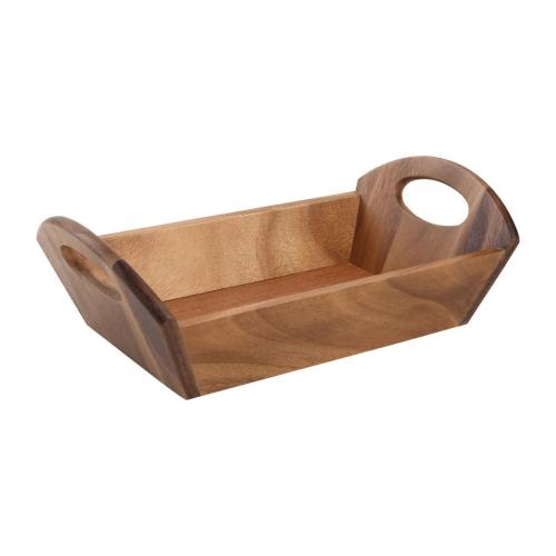 Bread Basket with handles Acacia Wood - 98x180x310mm