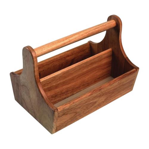 Condiment Basket with handle Acacia Wood - 250x180mm