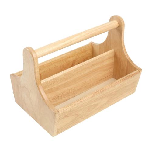 Condiment Basket with handle Hevea Wood - 250x180mm