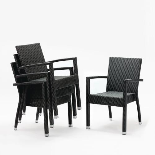 Bolero Wicker Arm Chair Charcoal (Pack 4)