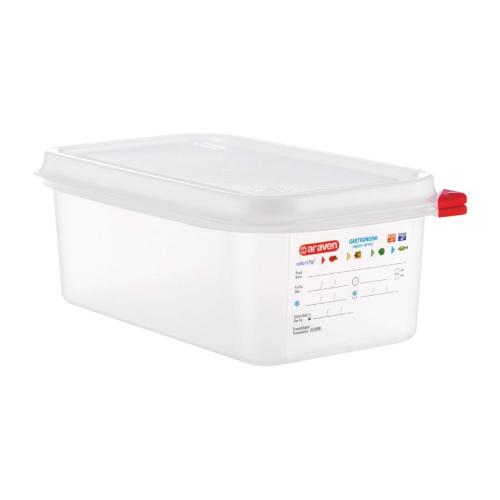 Araven Food Container - GN 1/4  2.8Ltr with Lid 100mm (H) (Pack 4)