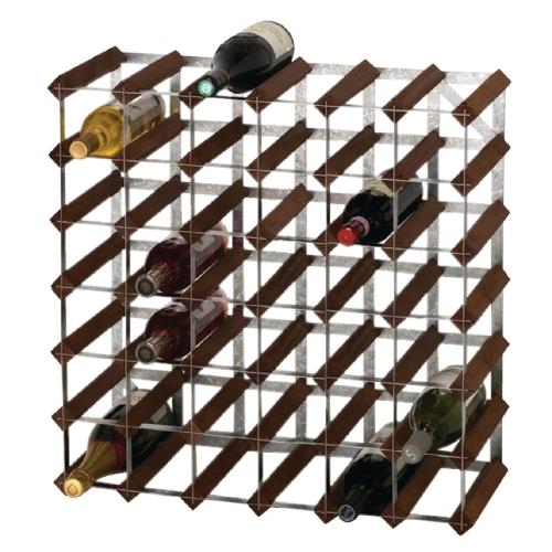 Wine Rack (Dark Oak Effect) - 42 Bottle (Fully assembled)