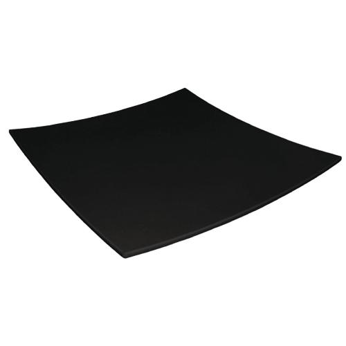 Kristallon Curved Square Melamine Plate Black - 400mm