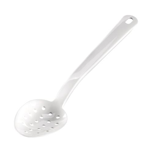 MatferBourgeat Exoglass Perforated Serving Spoon White - 340mm