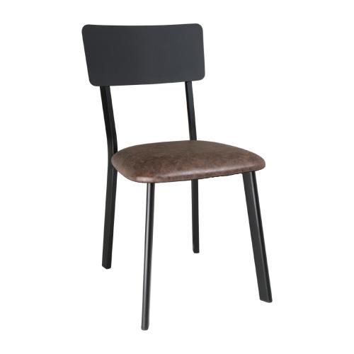 Bolero Metal & PU Side Chair Vintage Mocha (Pack 4)