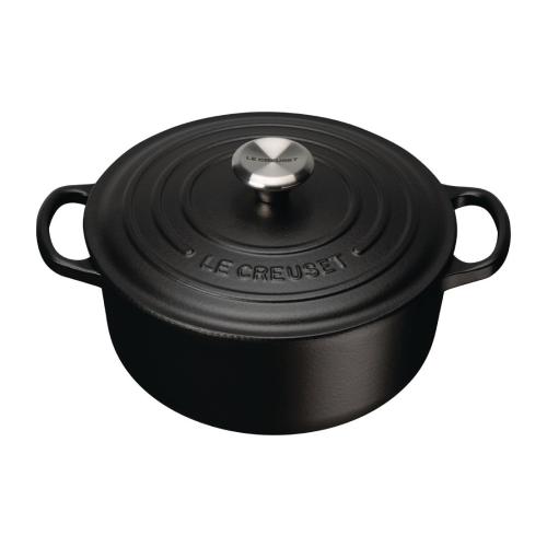 Le Creuset Cast Iron Round Casserole Satin Black - 24cm 4.2Ltr