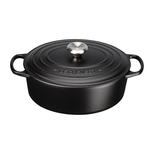 Le Creuset Cast Iron Oval Casserole Satin Black - 29cm 4.7Ltr