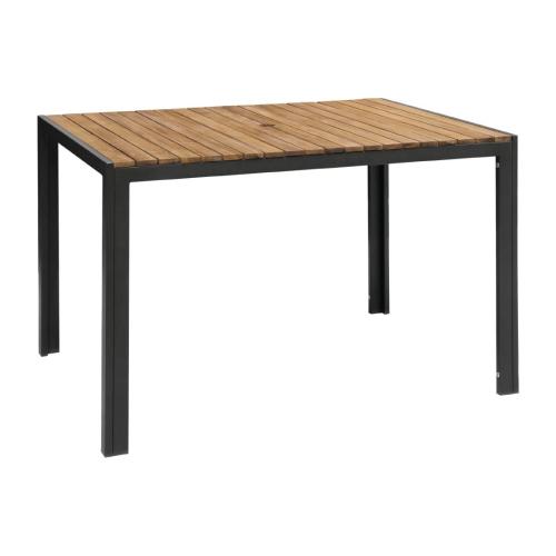 Bolero Steel & Acacia Table - 1200x800mm