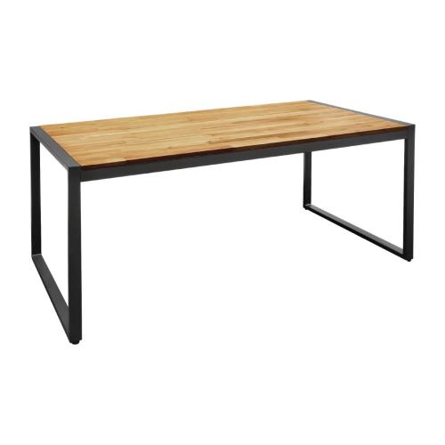 Bolero Steel & Acacia Industrial Table - 1800x900mm)