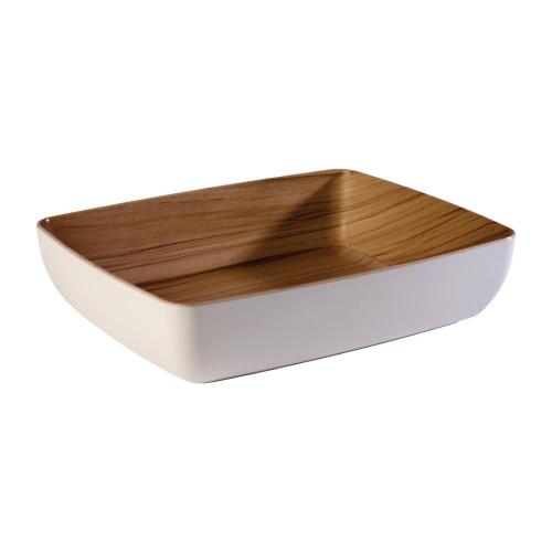 APS Frida Bowl 1/2 325x265x75 Wood/White (B2B)