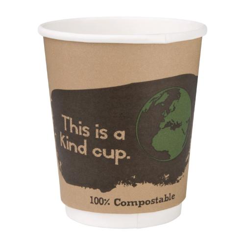 Fiesta Compostable Hot Cup Double Wall 'Kind' 8oz (Sleeve 25)