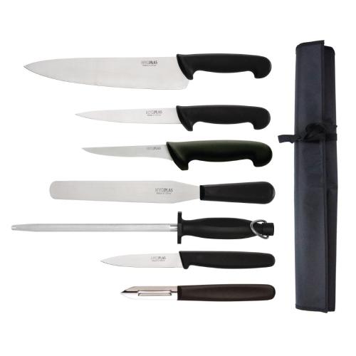 Hygiplas Starter Knife Set with 10 1/2" Cooks Knife & Wallet