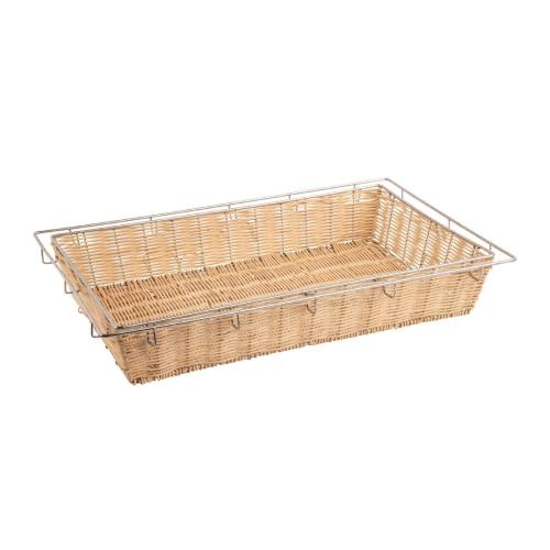 Olympia Rattan Bread Basket Wicker Metal Frame - GN 1/1 570x360x90mm