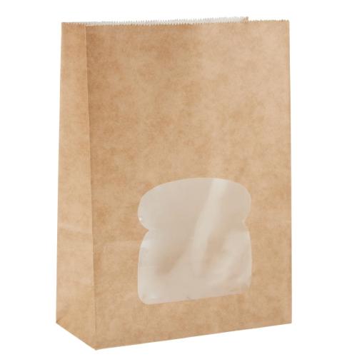 Colpac Kraft Paper Sandwich Bag with Window (Pack 250)