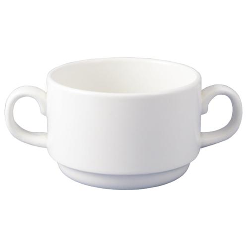 Dudson Classic White Soup Cup 2 Handled Stacking - 31cl 11oz (Box 36)