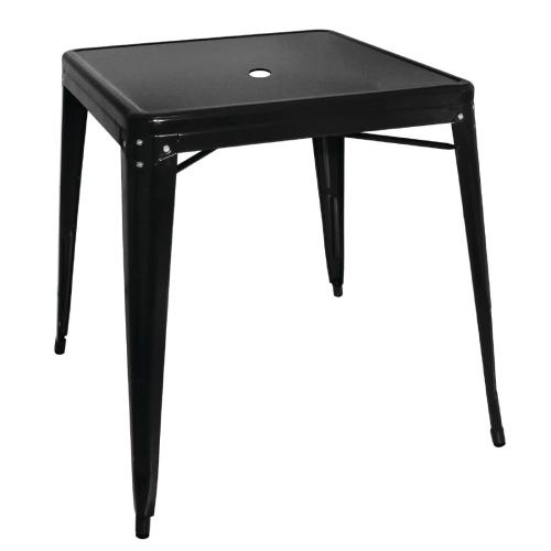 Bolero Bistro Square Steel Table Black - 660mm