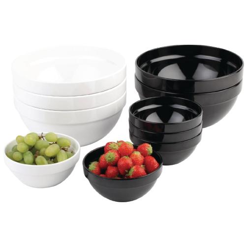 APS Frames Melamine Bowl White - 2.5Ltr 230mm (B2B) dia H105mm (B2B)