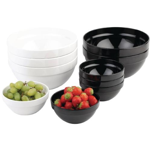 APS Frames Melamine Bowl Black - 2.5Ltr 230x105mm (B2B)