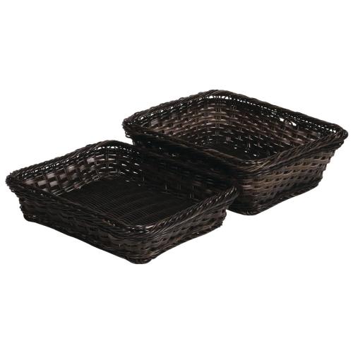 APS Frames Poly-Rattan Basket Dark Brown - GN 1/2 325x265x100mm (B2B)