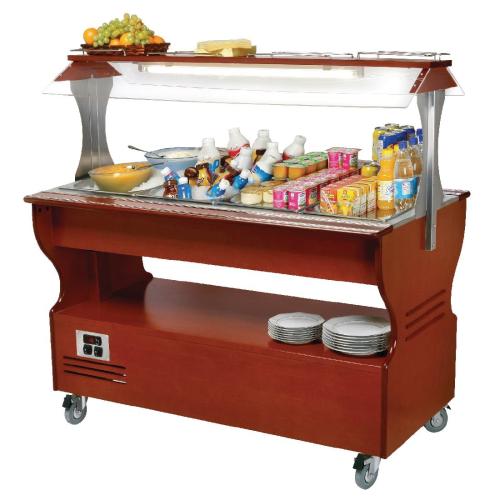 Roller Grill Salad Bar Chilled Dark Wood (Direct)