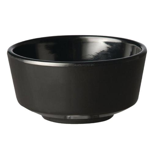 Float Round Bowl Melamine Black - 130mm (B2B)