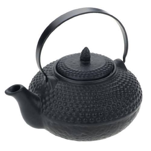 Oriental Hobnail Teapot Ceramic Black - 0.85Ltr 28oz