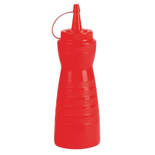 Vogue Lidded Sauce Bottle Red - 340ml 12oz