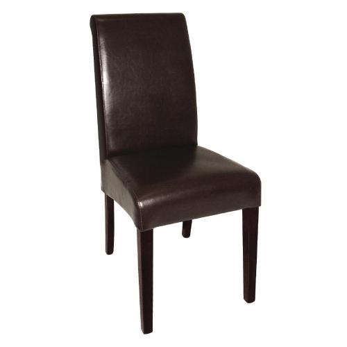 Bolero Curved Back Leather Chair Dark Brown (Pack 2)