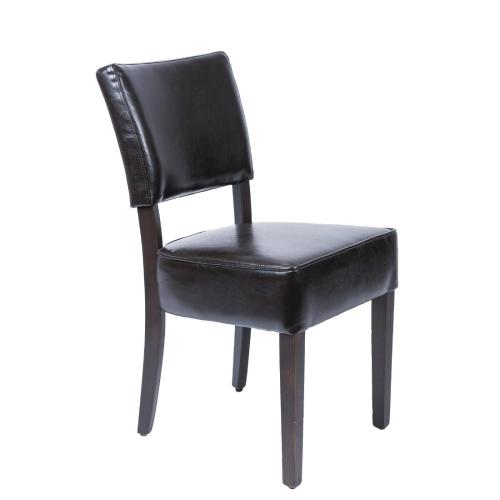 Bolero Deep Seated Faux Leather Chair Dark Brown (Pack 2)