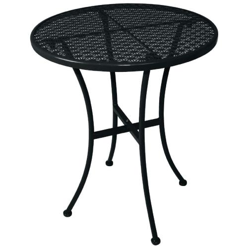 Bolero Black Steel Patterned Bistro Table Round - 600mm