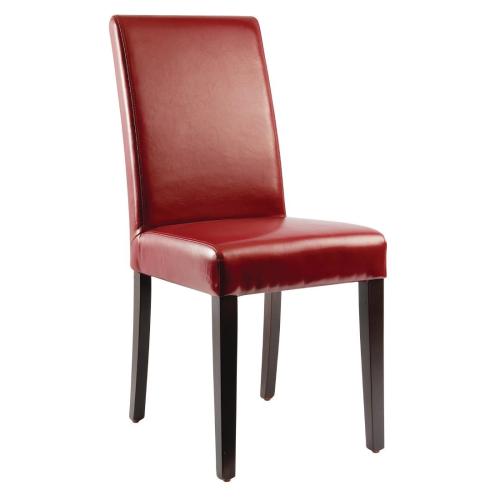 Bolero Faux Leather Dining Chair Red (Box 2)