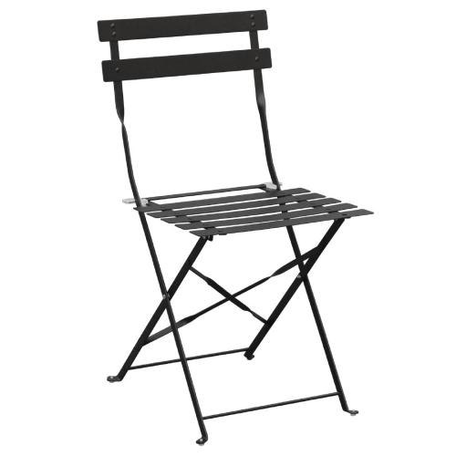 Bolero Perth Black Pavement Style Steel Folding Chairs (Pack 2)